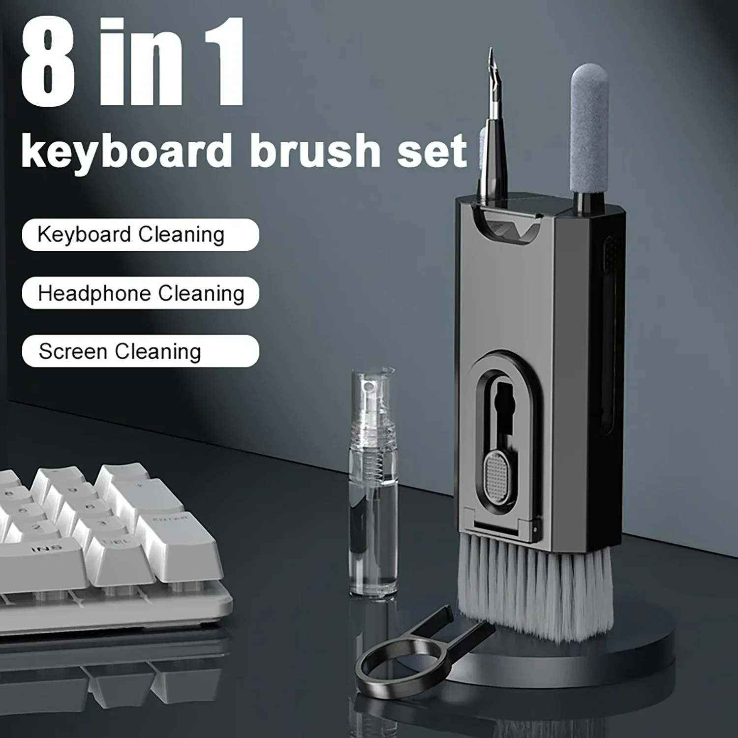 8-in-1-Reinigungsset, Computer-Tastatur-Reinigungsbürste, Kopfhörer-Reinigungsstift für Headset, IPad