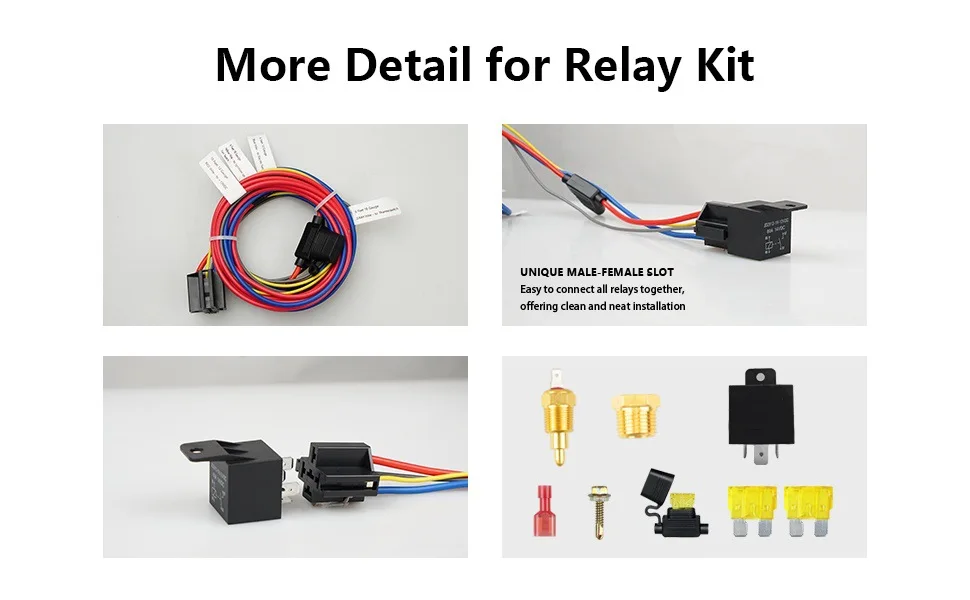 Auto-Elektro-Kühlerlüfter-Thermostat-Steuerungskit 12V 60A – Bild 5