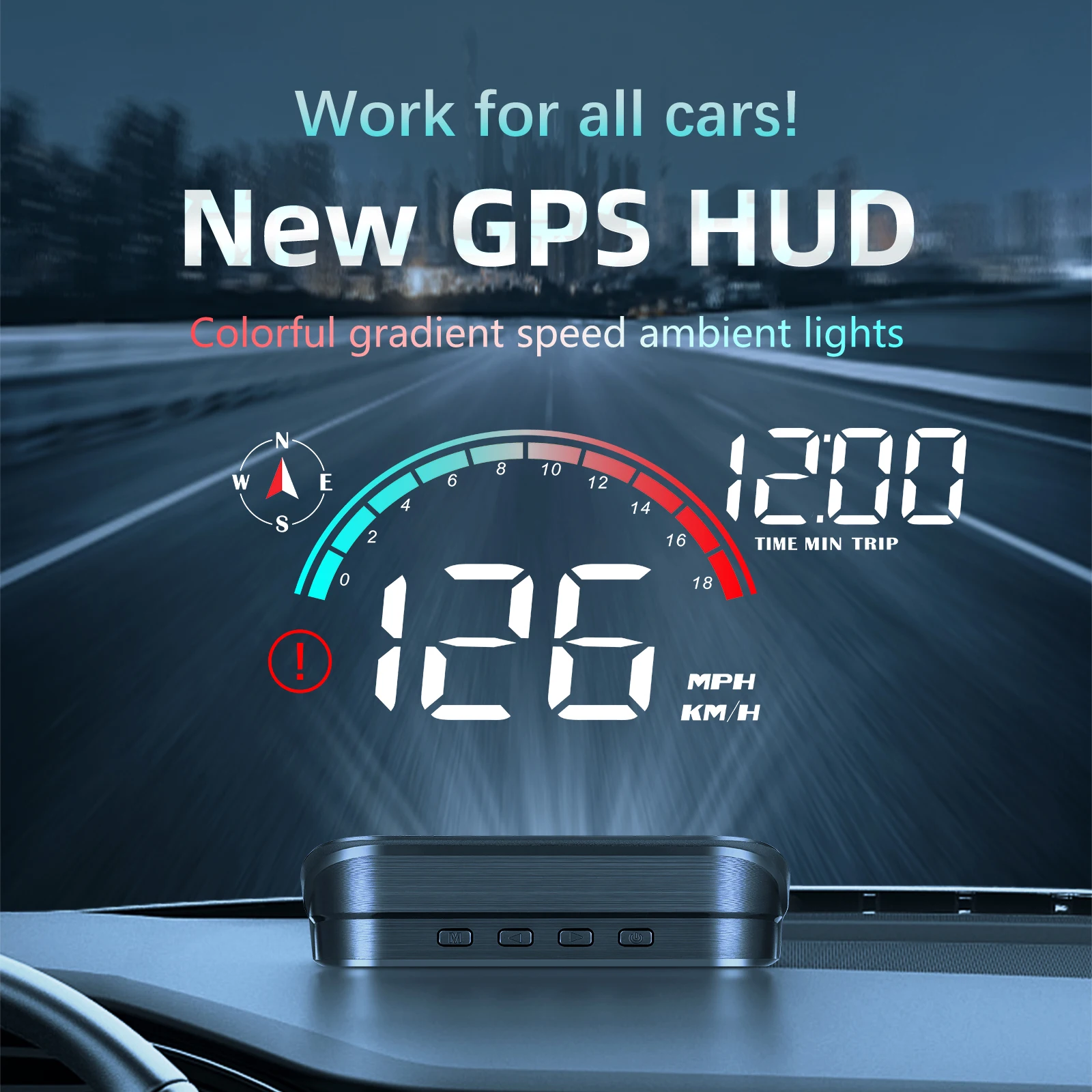 M22 Auto HUD Head Up Display Universal Digital GPS Tachometer HD LCD Projektion Auf Glas Windschutzscheibe