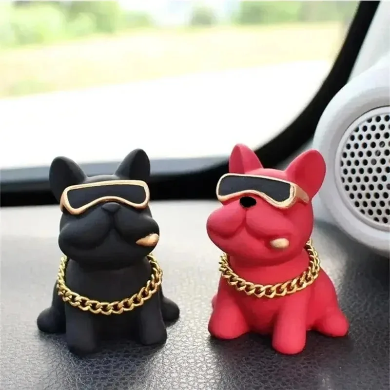 Verschleißfeste Bulldoggen-Auto-Ornamente, fühlen sich wohl, Harzmaterial, Auto-Armaturenbrett-Dekoration