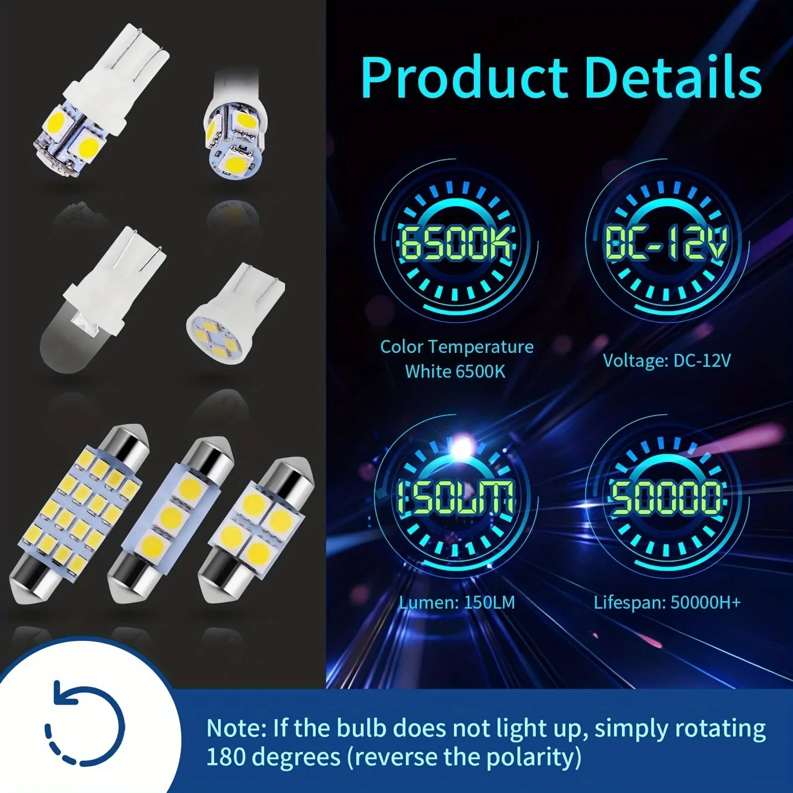 T10 5050 Auto LED Glühbirne Innenkuppel Stamm (42 Stück) – Bild 5