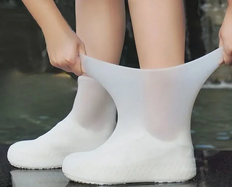 1 Paar wasserdichte Silikon-Überschuhe, lippenbeständige Gummi-Regenstiefel, Regenausrüstung, Überschuhe