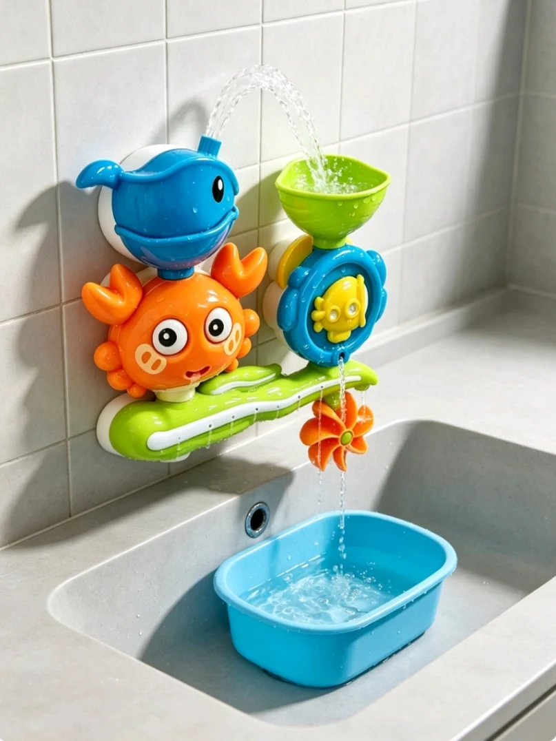 Wandmontiertes Wasserdrehspiel-Set mit Mehrfachsprühfunktion – Bild 4