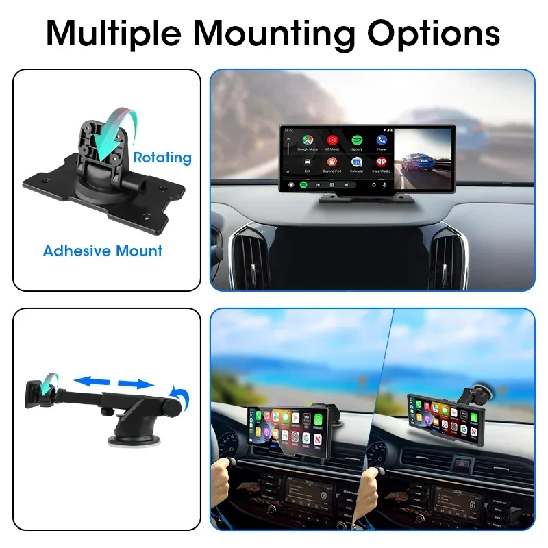 10,26 ''Dash Cam 4K Auto Spiegel Video Player Drahtlose Carplay – Bild 2