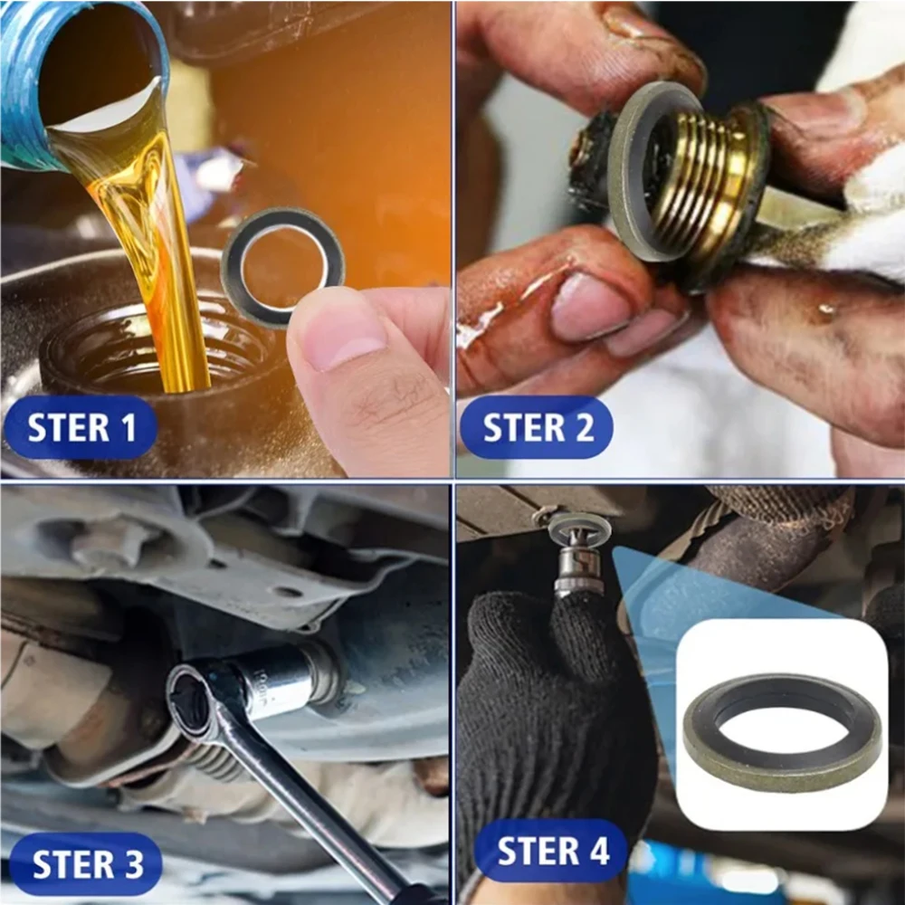 Auto Ölwanne Ablauf Dichtung Kit Entwässerung Bolzen Ölablassschraube – Bild 3