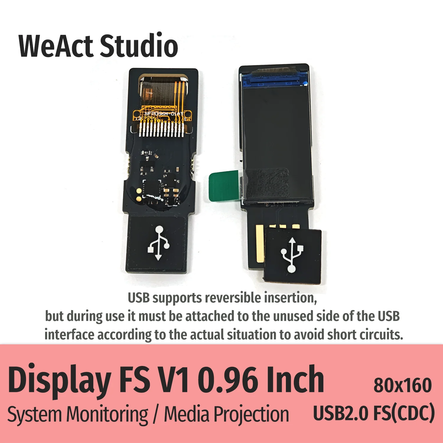WeAct 0,96 Zoll USB Sekundärbildschirm für Computer CPU GPU RAM HDD – Bild 2