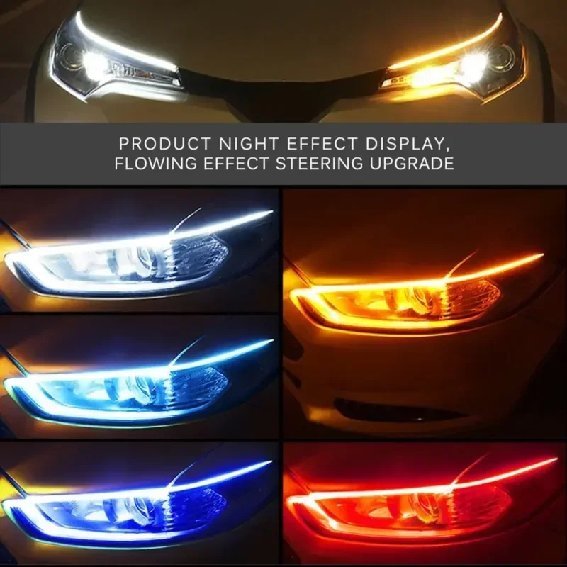 LED DRL Auto Tagfahrlicht Flexible Wasserdichte Streifen (2 Stück) – Bild 2