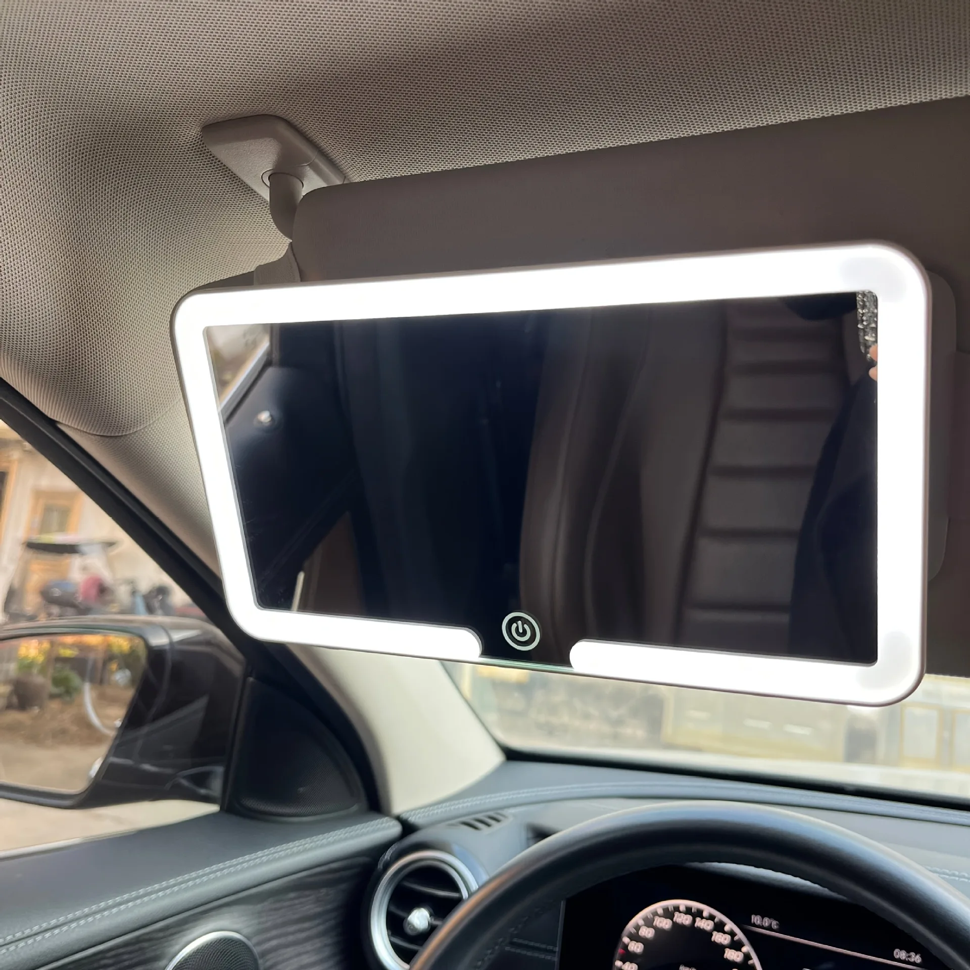 Auto-Innenspiegel, Sonnenblende, Platte, LED, HD, Make-up-Spiegel für Mädchen und Frauen, wiederaufladbares