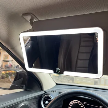 Auto-Innenspiegel, Sonnenblende, Platte, LED, HD, Make-up-Spiegel für Mädchen und Frauen, wiederaufladbares