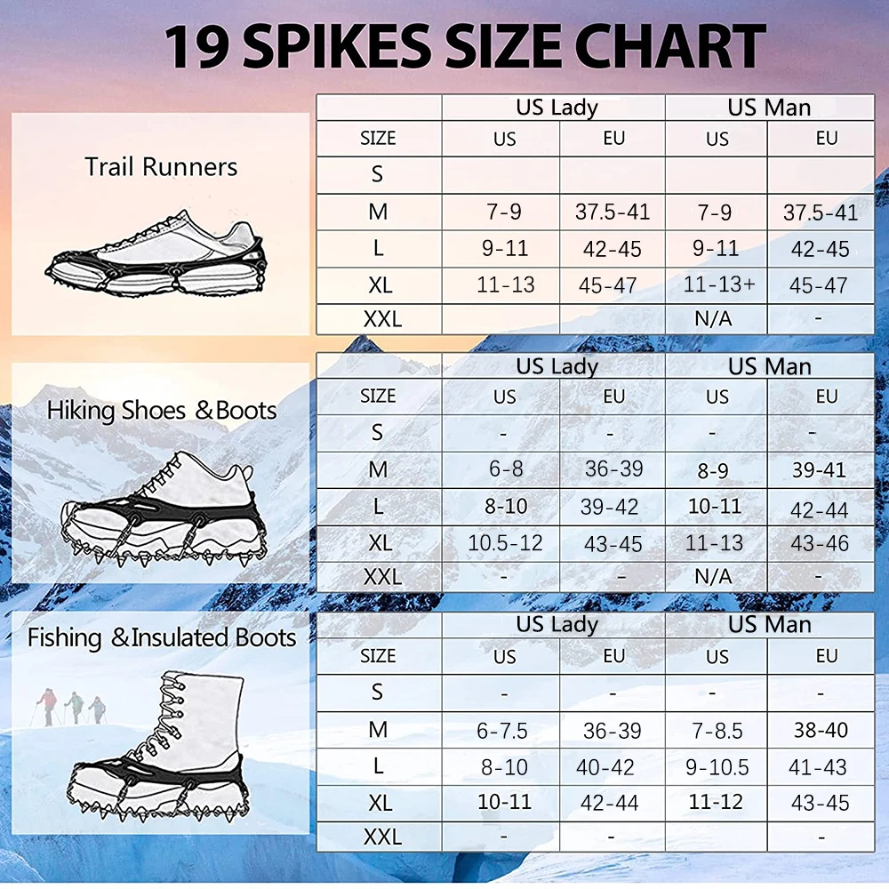Steigeisen-Schuhe, 19-Spikes, Eis- und Schneegreifer-Schuhe, Camping – Bild 6