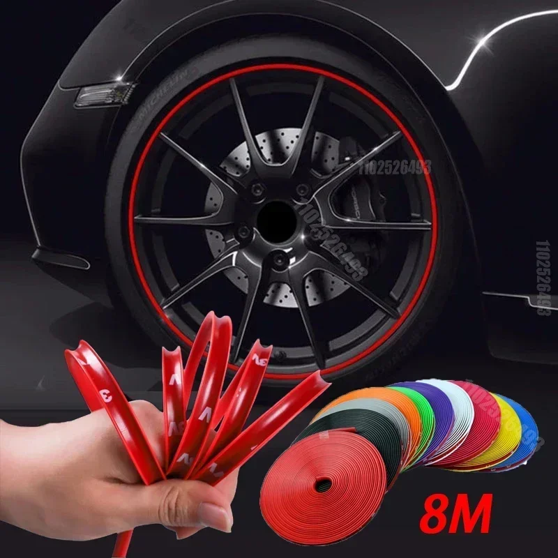 Mode 8M Auto Rad Dekorative Streifen Universal Auto Felge Schützen Streifen Rad Rand Schutz Abdeckungen