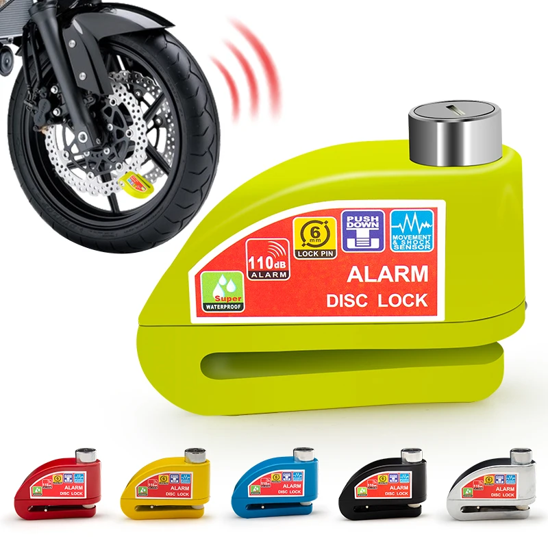 Roller Motorrad Fahrrad Alarm Lock Rad Scheibenbremse Wasserdichte Anti-Diebstahl Aluminium Legierung