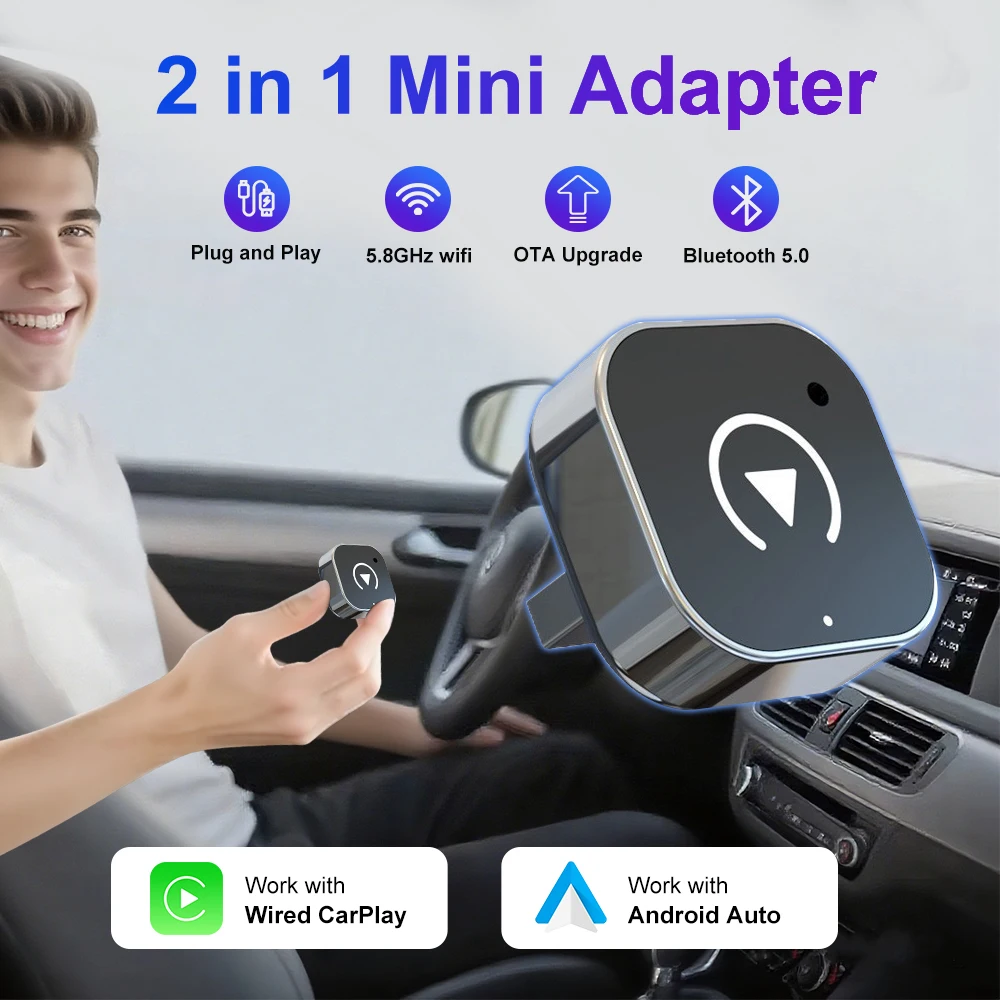 2026 Kabelloser CarPlay-Adapter 2-in-1 Kabelgebunden zu Kabellos – Bild 4
