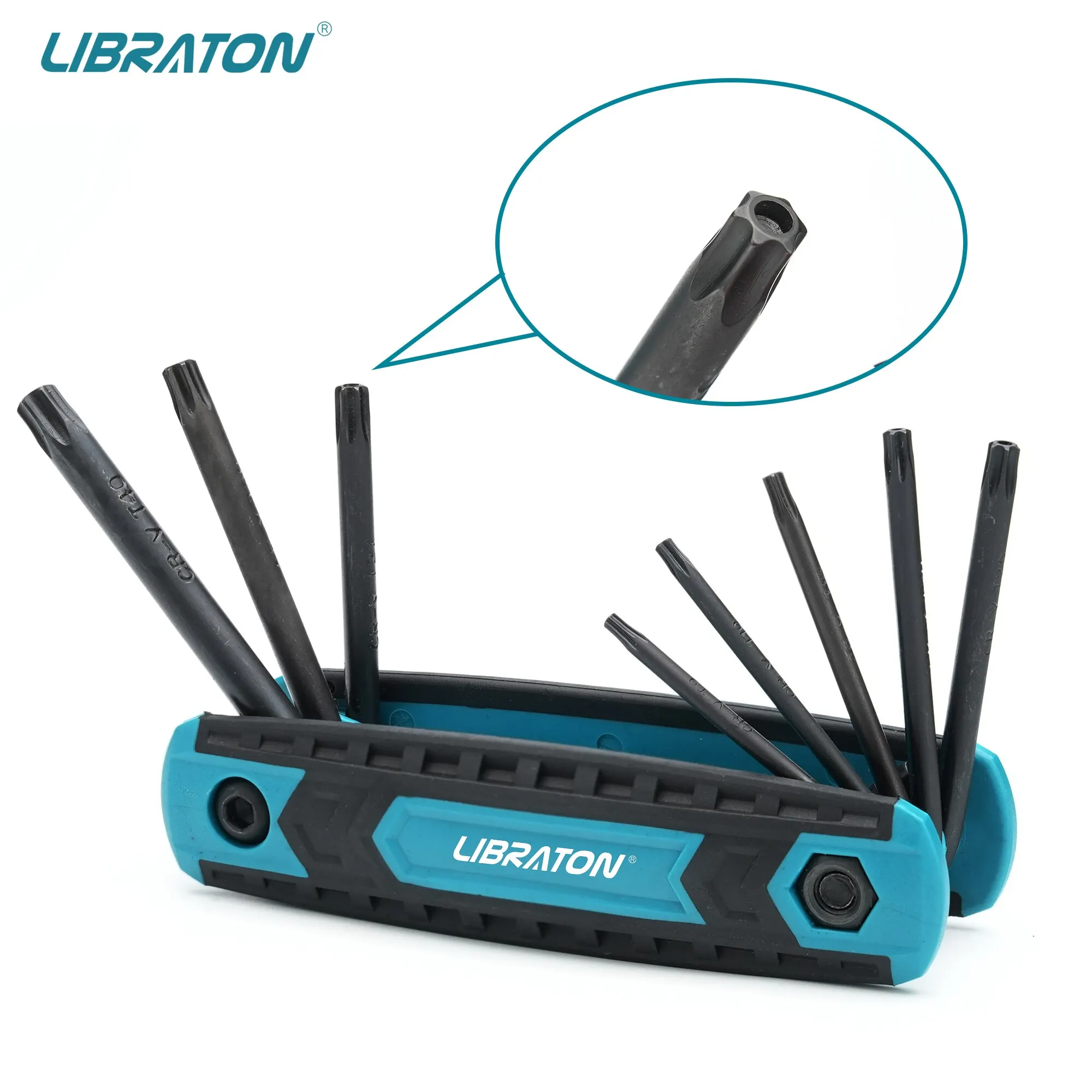 LIBRATON 8-in-1 klappbarer Inbusschlüssel-Set, metrisches Inbusschlüssel-Set, Werkzeug oder klappbares