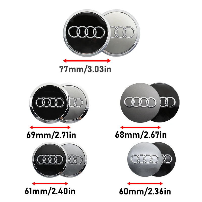 60mm 61mm 68mm 69mm 77mm Auto Rad Mitte Kappe Hub Abdeckung (4 Stück) – Bild 2