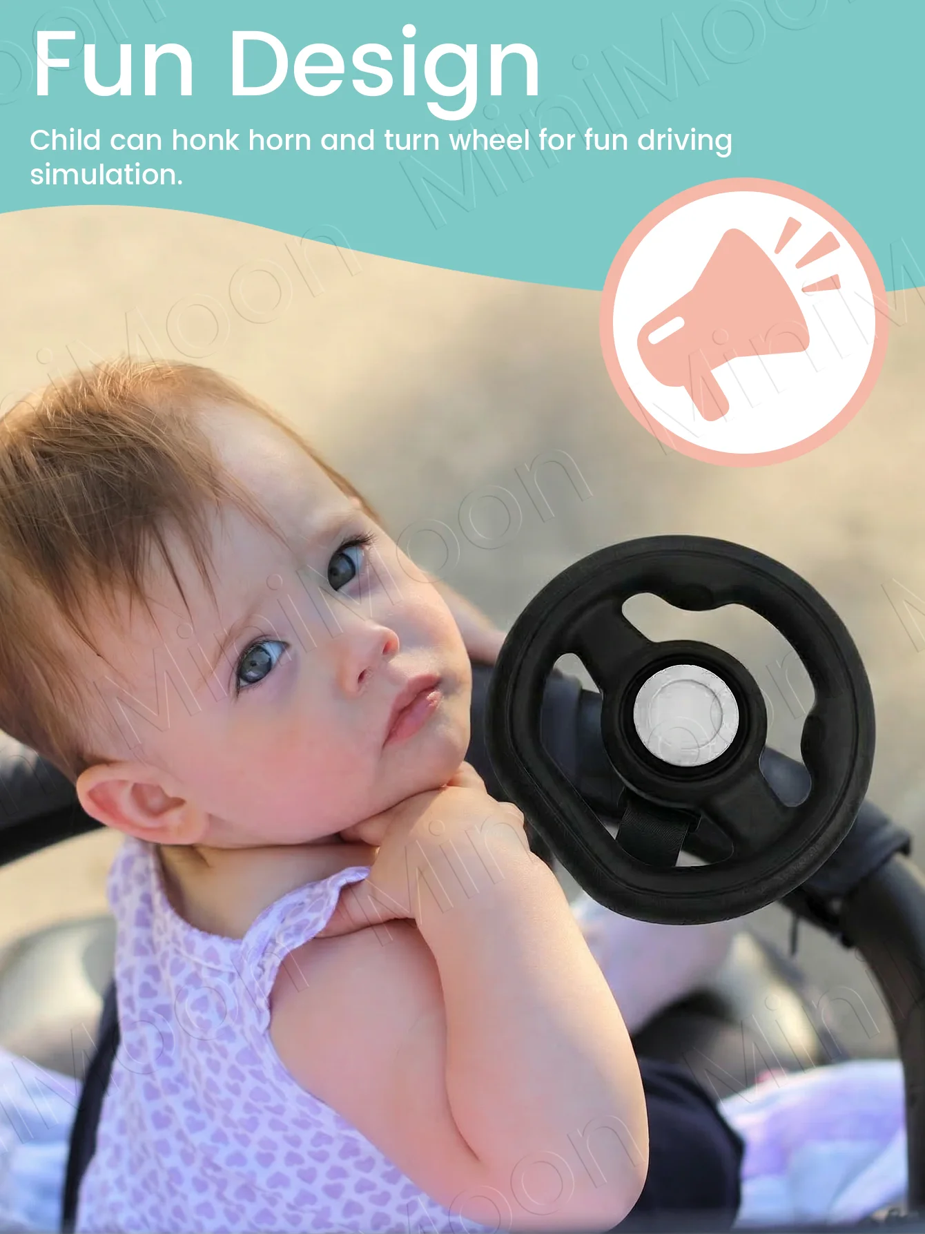 1 x universelles Spiel-Lenkrad für Kinderwagen und Buggys – Bild 6