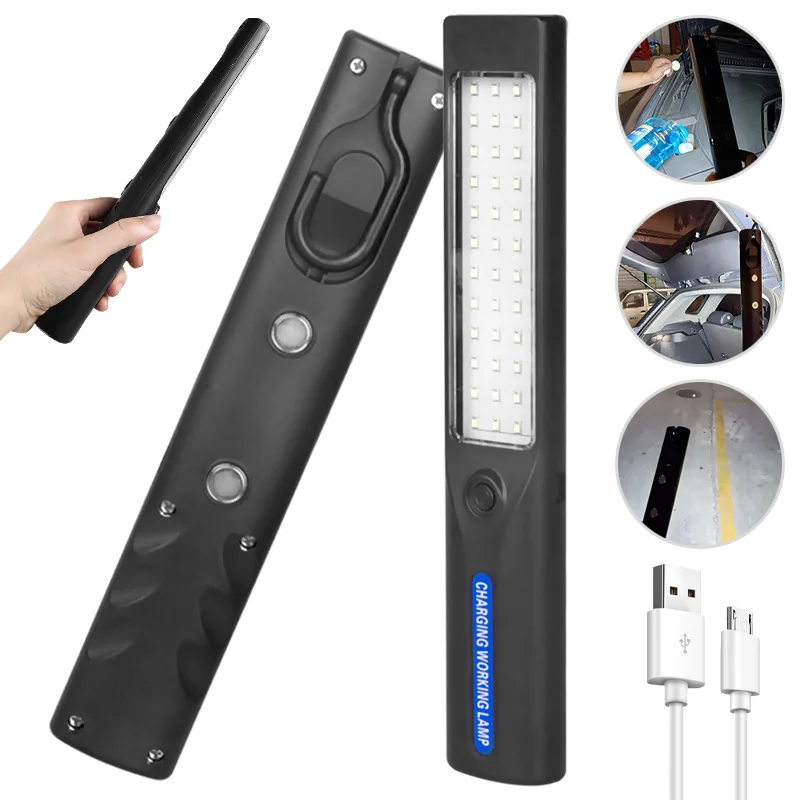 LED Taschenlampe Arbeit Licht USB Aufladbare Magnetische Notfall Arbeit Lampe Hängen Auto Inspektion Reparatur