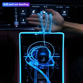 1-5m Auto Innen Atmosphäre Beleuchtung LED Streifen 5V DIY Flexible EL Kaltlicht Linie Rohr mit USB Auto