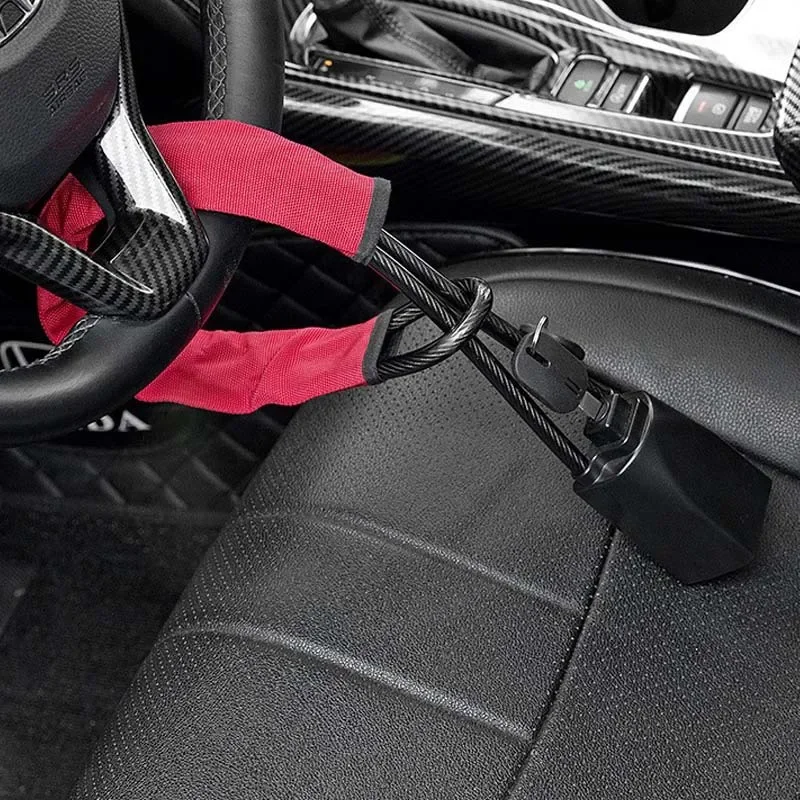 Auto lenkrad Stahls chloss Sicherheits gurt Diebstahls icherung mit 2 Schlüsseln Diebstahls icherung Einfache