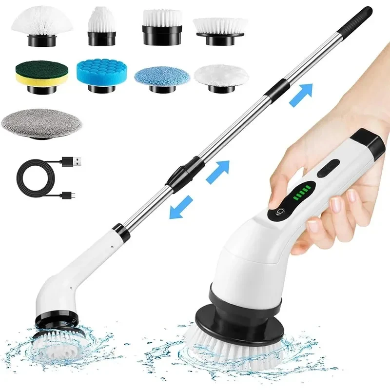 Multifunktionale elektrische Reinigungsbürste, elektrischer kabelloser Drehwäscher, Toilettenmopp, tragbares