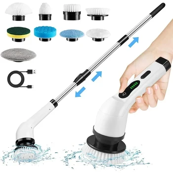 Multifunktionale elektrische Reinigungsbürste, elektrischer kabelloser Drehwäscher, Toilettenmopp, tragbares