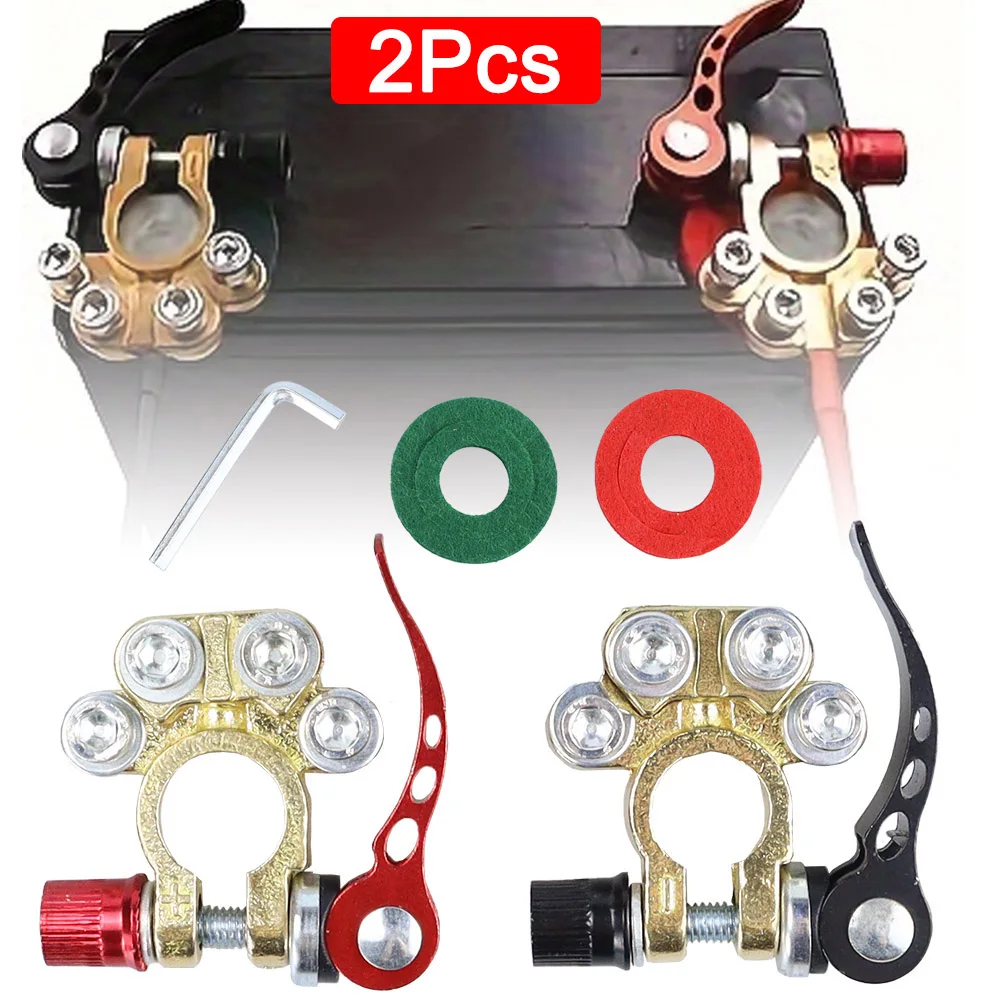 Auto Batterie Terminal Anschlüsse Quick Release Trennen 12V 24V Positive Negative Batterie Kabel (2 Stück)