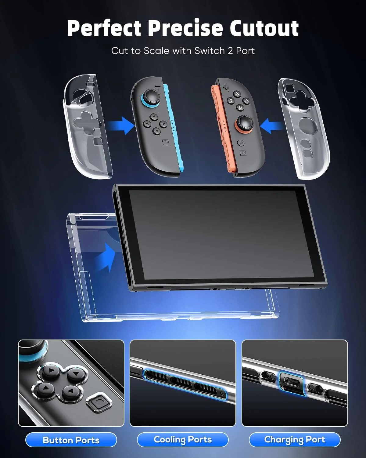 Transparente Schutzhülle für Nintendo Switch 2 Konsole und Joypad – Bild 3