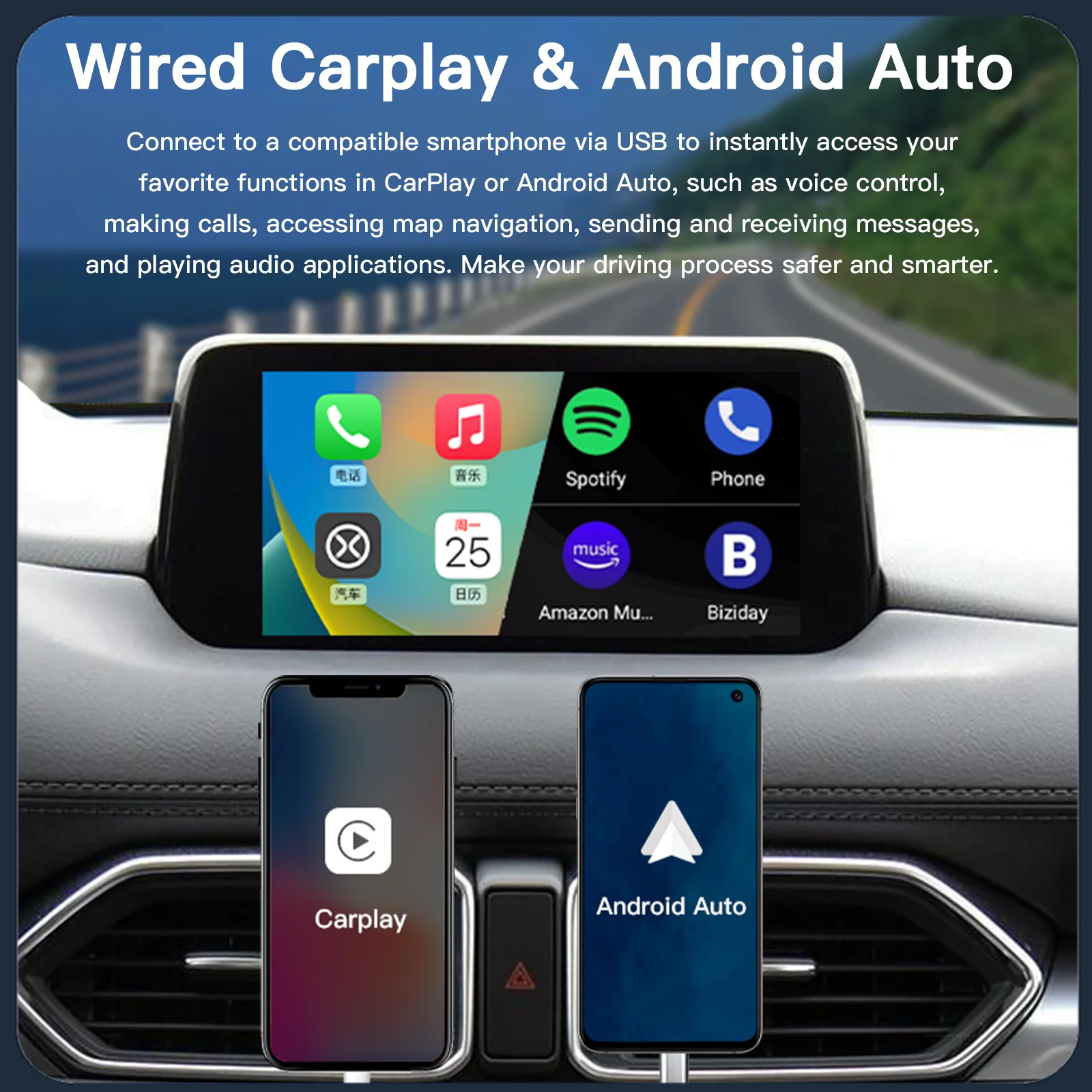 P2 Kabelgebundener oder P3 Kabelloser Apple CarPlay Android Auto – Bild 3