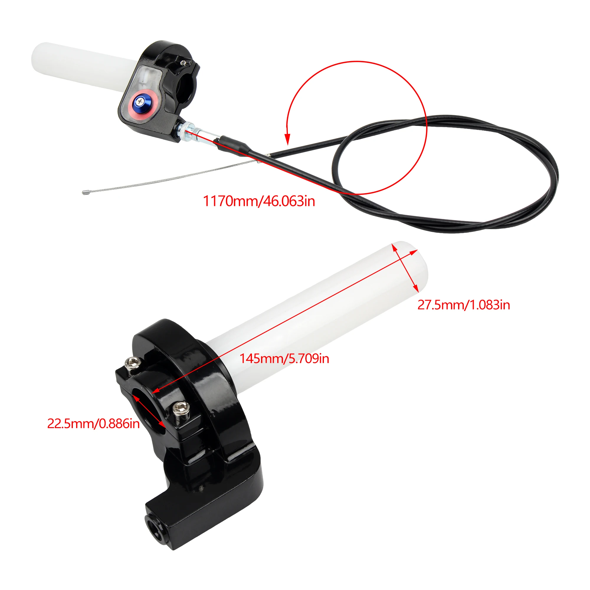 Motorrad Quick Twist Gas Settle Griffe 22mm Griff Griffe Gaszug – Bild 5