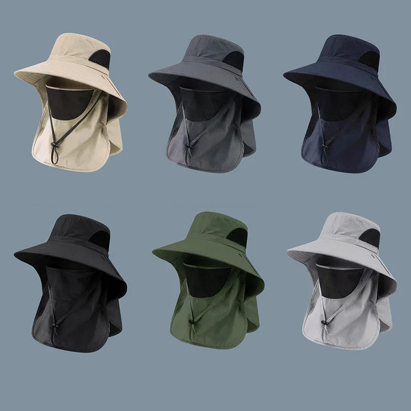 Sommer Sonnenhüte UV Schutz Outdoor Jagd Angeln Kappe Für Männer Frauen Wandern Camping Visier Eimer Hut Neck
