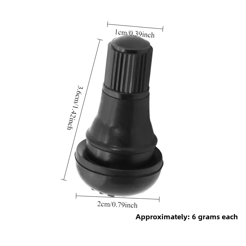 TR412 Snap-in Schwarz Gummi Tubeless Reifen Ventil (10 Stück) – Bild 2