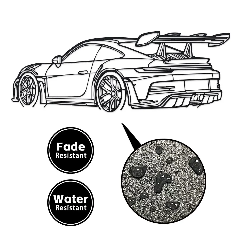 Auto-Wandkunst aus Metall - schwarze Metallschnitzerei, elegantes – Bild 2
