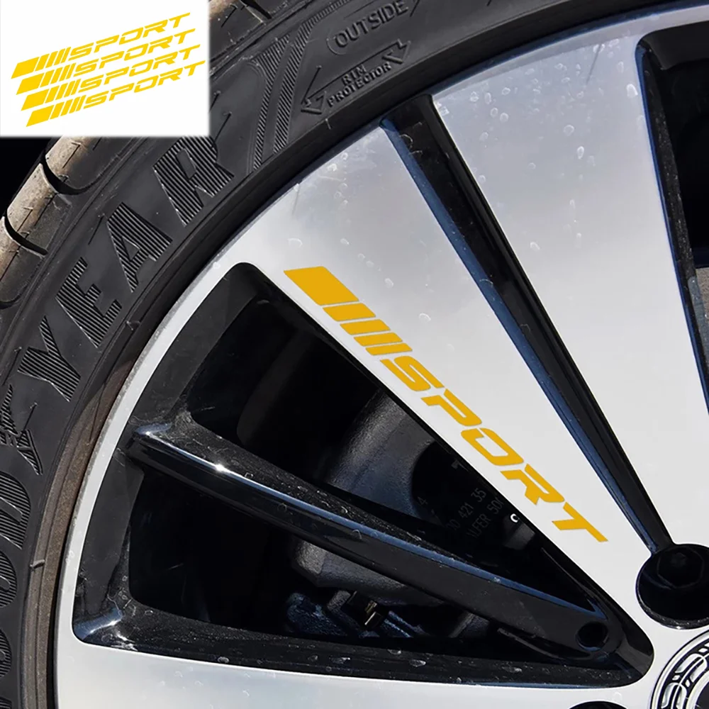 Modische 4-teilige Auto-Aufkleber für Felgen, Sport-Rennstreifen – Bild 2