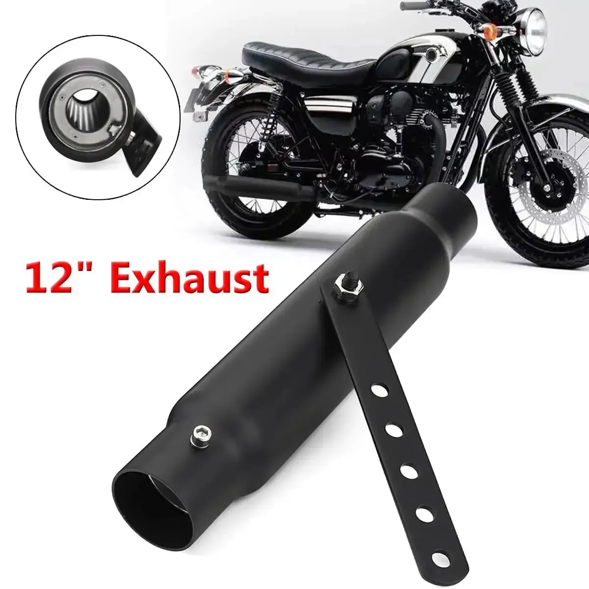 Motorrad Auspuff Schalldämpfer Retro Vintage Klassische Galvanik Escap Moto für Cafe Racer Bobber Chopper
