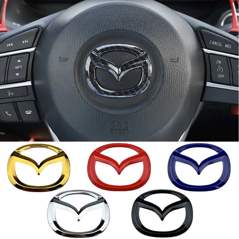 Innendekorleisten, 1 Stück, ABS-Auto-Lenkrad-Mittel-Emblem-Abzeichen-Aufkleber, selbstklebend
