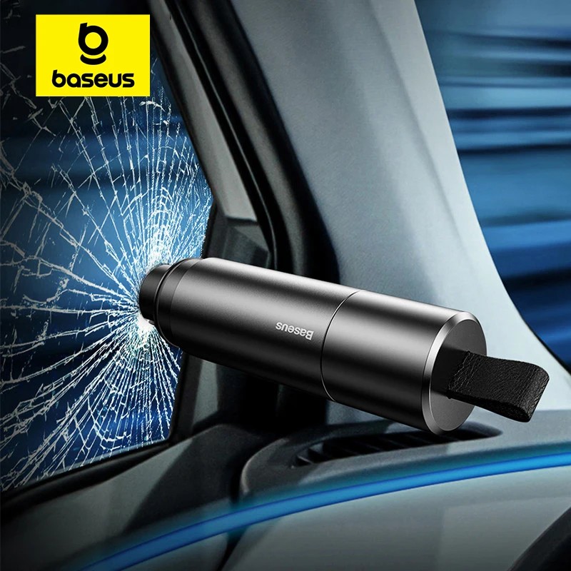 Baseus Auto-Sicherheitshammer, Auto-Notfall-Fensterbrecher aus Glas, Sicherheitsgurtschneider, lebensrettender