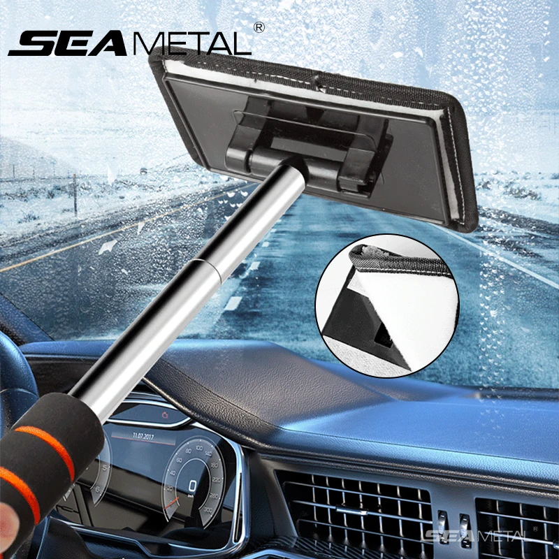 SEAMETAL Auto Frontscheibe Anti-beschlag Pinsel Teleskop Langen griff Auto Haushalt Glas Sauber Pinsel Staub