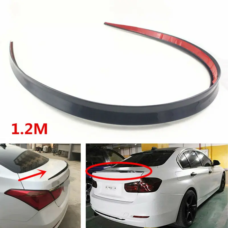 Auto ABS Universal 1,2 M BlackSpoiler Carbon Faser Zubehör Auto Spoiler Weiche Auto Hinten Dach Stamm Spoiler