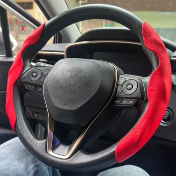 Winter-Lenkradbezug, Wärmend, Plüschig, D-förmig, Rund Universal 38cm 15 Zoll Lenkrad-Zubehör