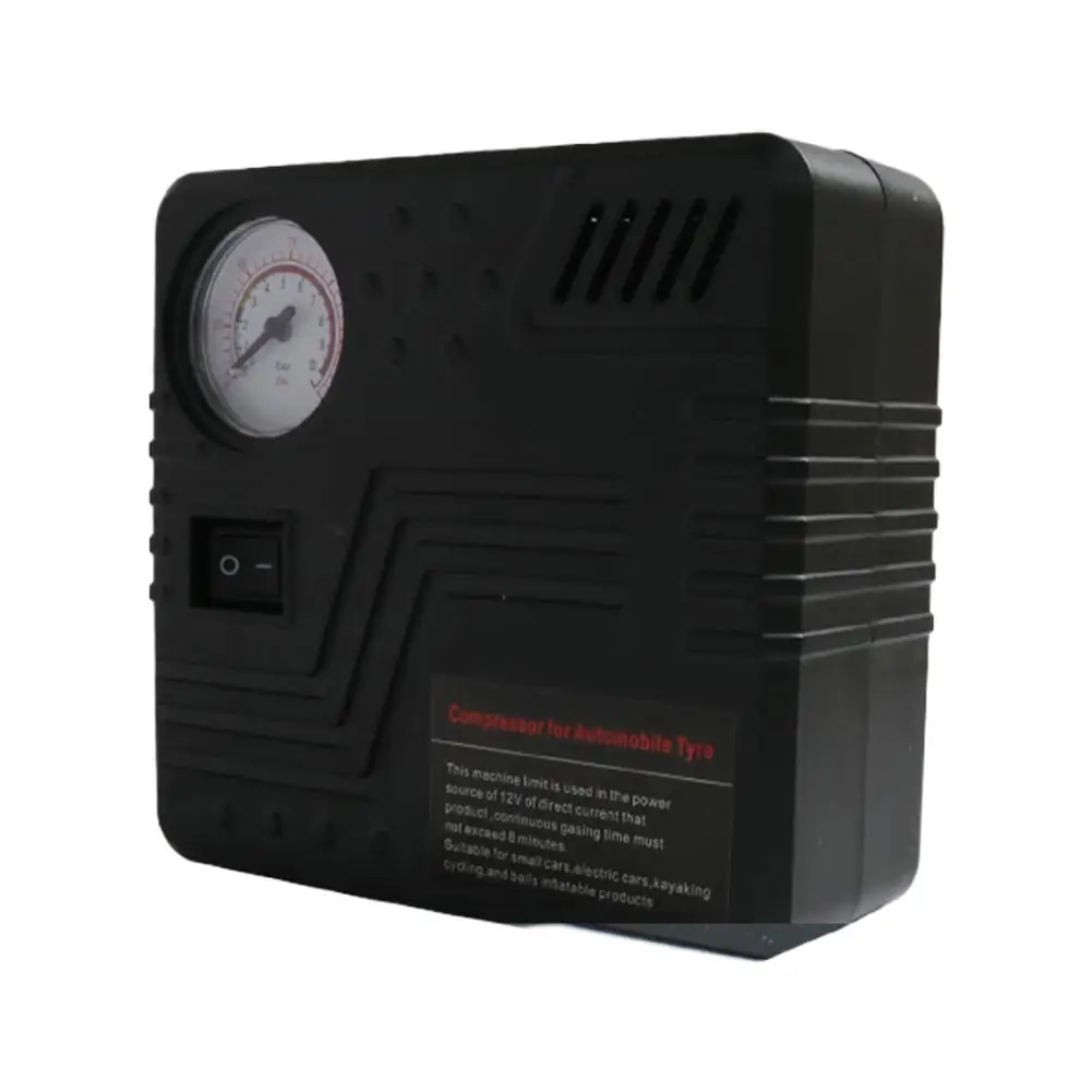 Auto-Notfallluftpumpe, Auto-Reifenfüller, DC 12 V, mit Manometer, Zigarettenanzünder-Stecker, kompakt