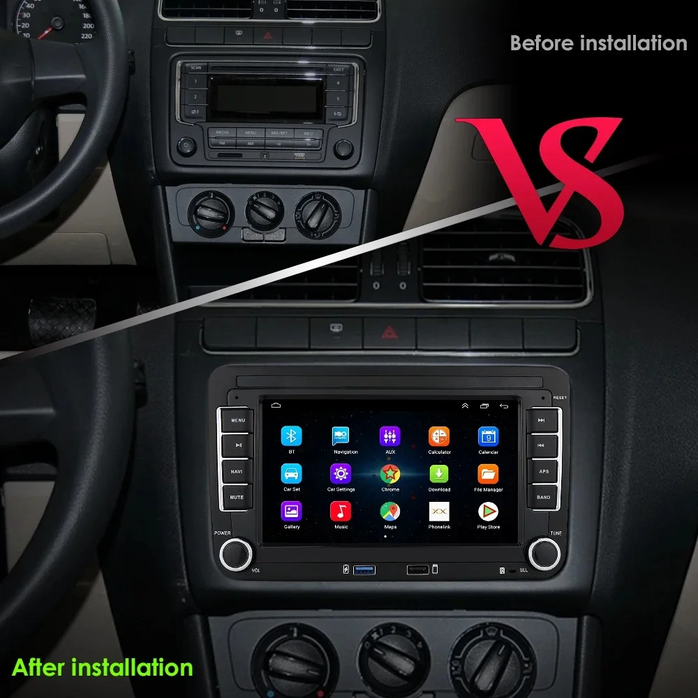 2Din Autoradio Android für Volkswagen Golf 5 6 Polo Passat B6 B7 CC – Bild 2