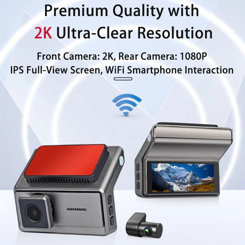 Dash Cam UHD 2K für Auto Kamera Nachtsicht mit GPS WiFi 24h Parkplatz – Bild 2
