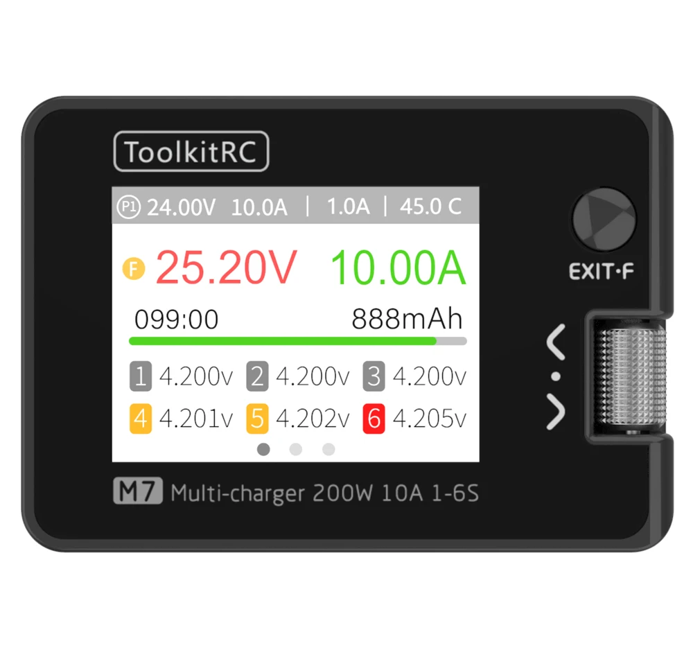 ToolkitRC M7 200W 10A DC Balance Ladegerät Entlader für 1-6S Lipo – Bild 4