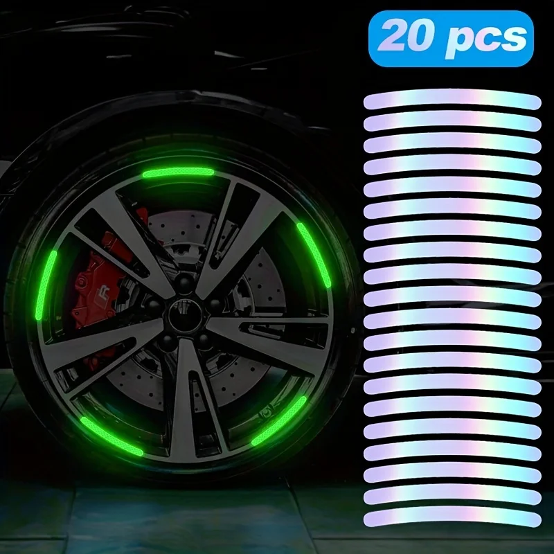Auto Rad Leuchtende Aufkleber Reflektierende Aufkleber Leuchtende Fluoreszierende Farbe Rad (20 Stück)