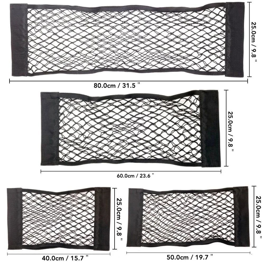 Auto Zurück Hinten Mesh Kofferraum Sitz Elastische String Net Magie Aufkleber Universal Lagerung Tasche Käfig