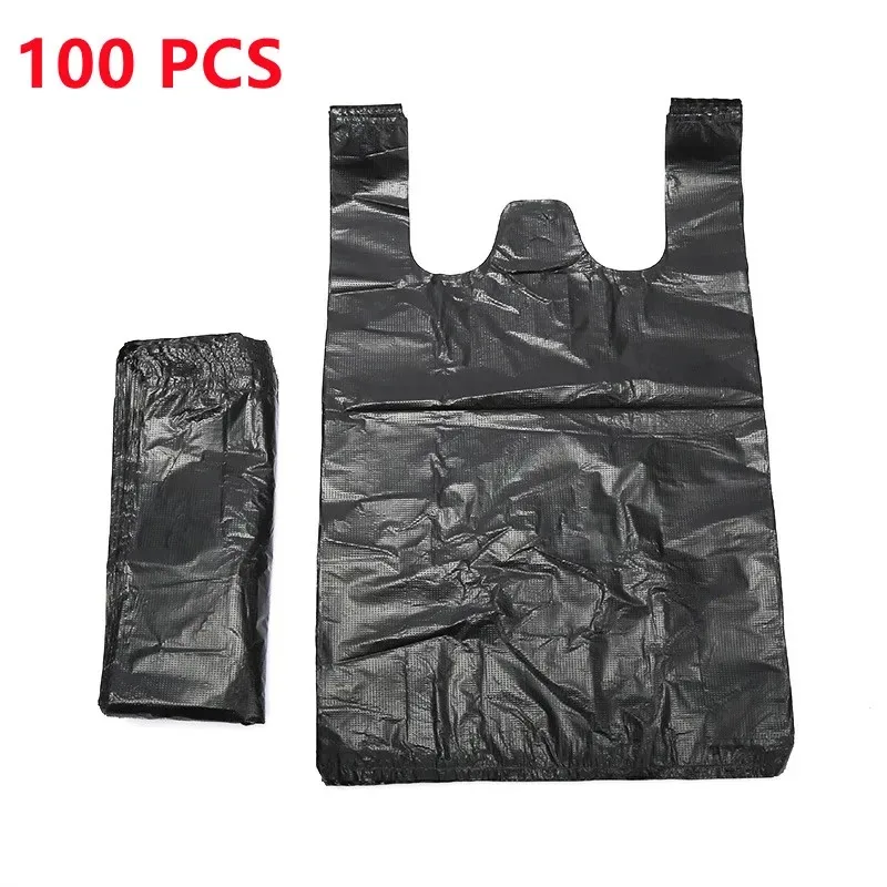 Schwarze Weste Plastiktüte Küche Wohnzimmer Saubere Müll Aufbewahrungstasche Zum Mitnehmen (100 Stück)