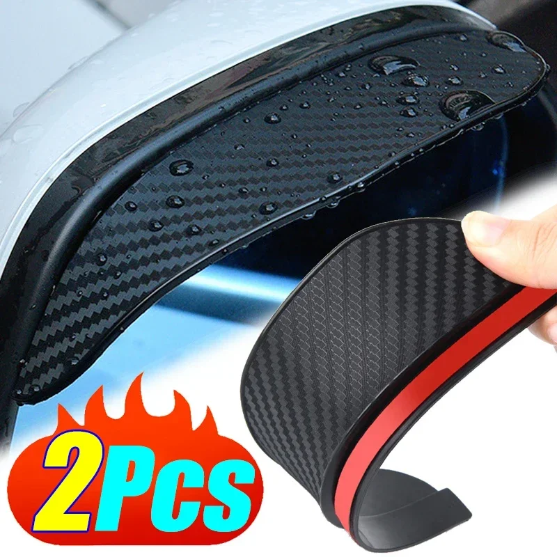 Carbon Faser Auto Rückspiegel Regen Schild Augenbraue Flexible Auto Rückspiegel Regen Schild Schutz (2 Stück)