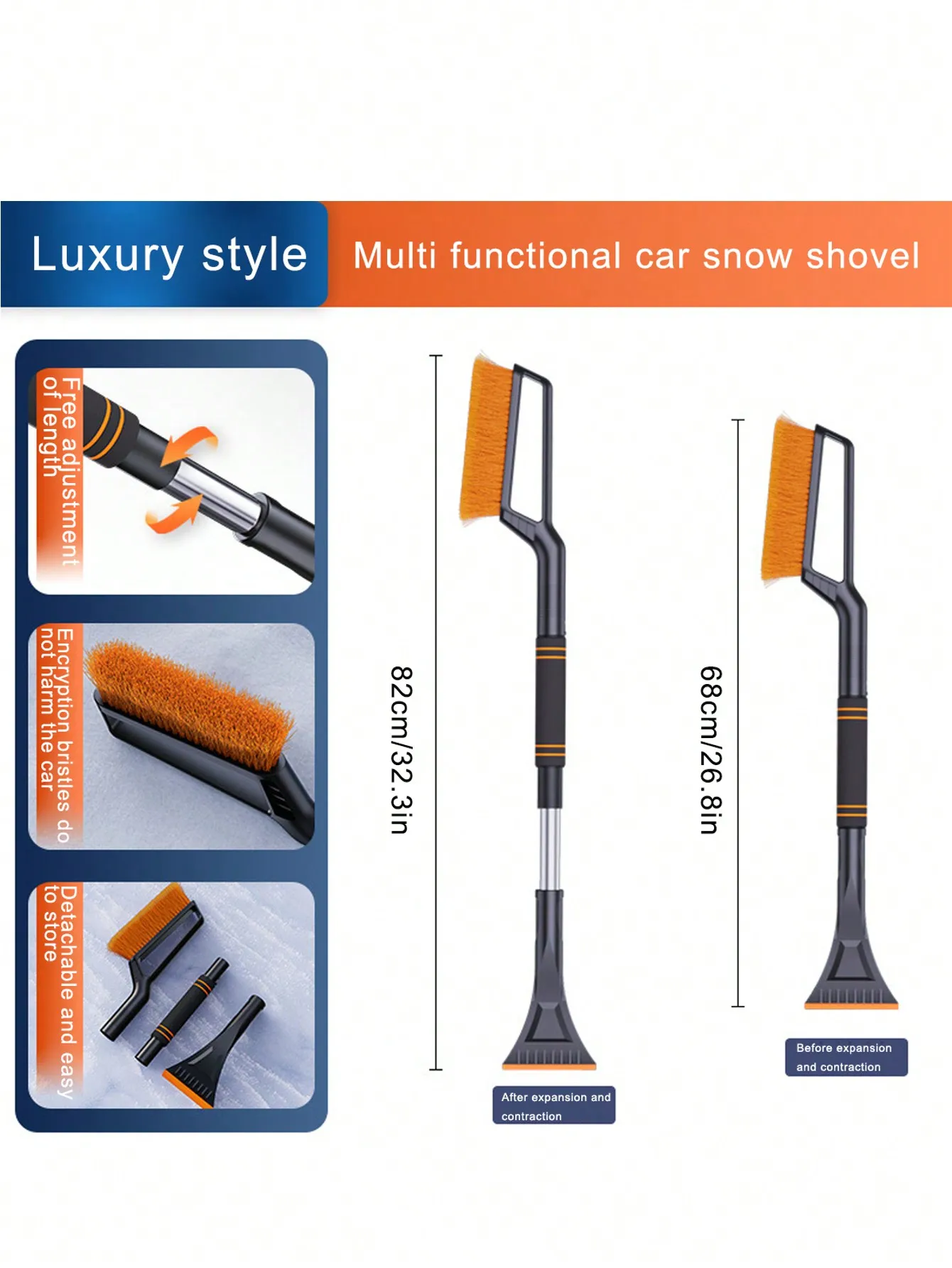 Multifunktionale Auto-Schneebürste, abnehmbare Auto-Schneebürste – Bild 5