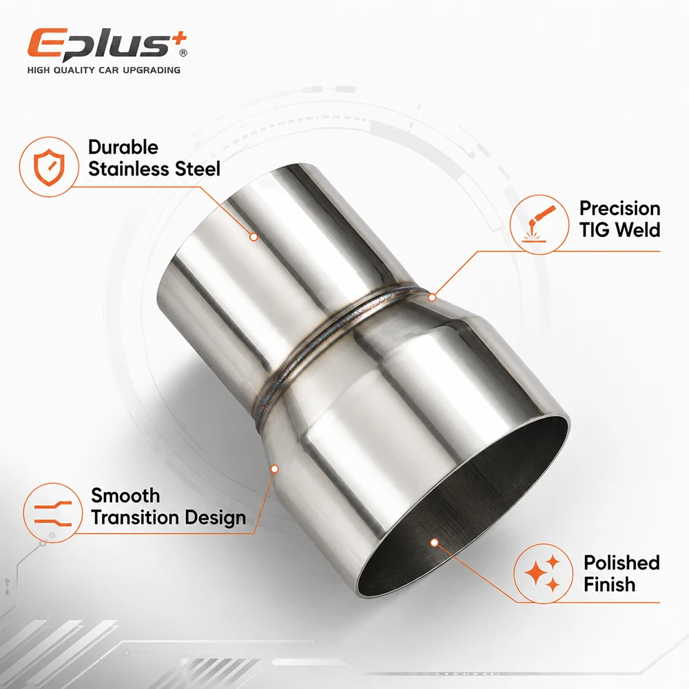 EPLUS Auspuffrohr-Reduzieradapter Edelstahl Universeller Gerader – Bild 5