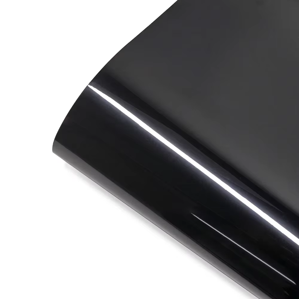 Ultra Gloss PET Piano Black Vinyl Wrap Film Aufkleber Auto Dekoration Zubehör Glänzend Schwarz Selbstklebendes